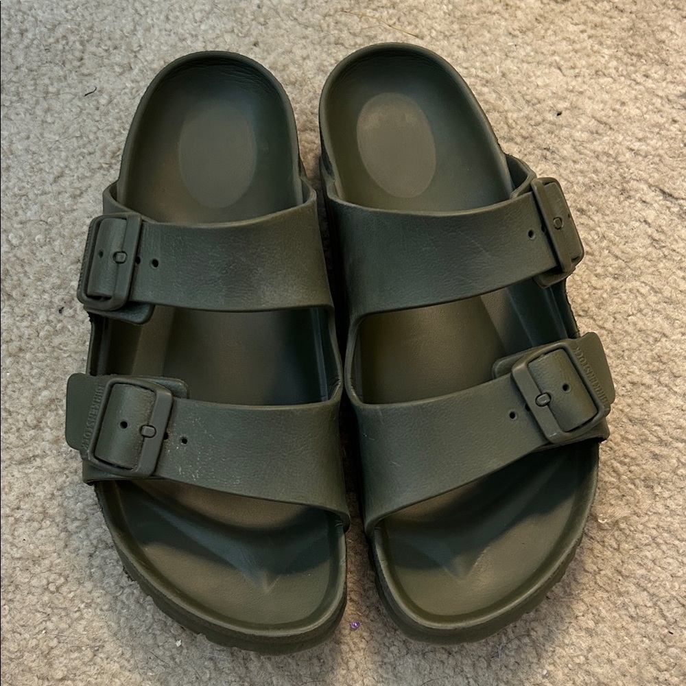 Green Birkenstock Arizona Eva Double Strap Sandals